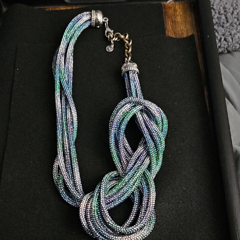 Sassy Jones Twisted Blue And Green Necklace